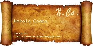 Nekola Csaba névjegykártya