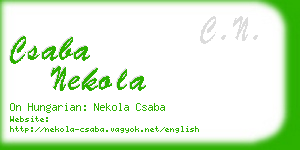 csaba nekola business card